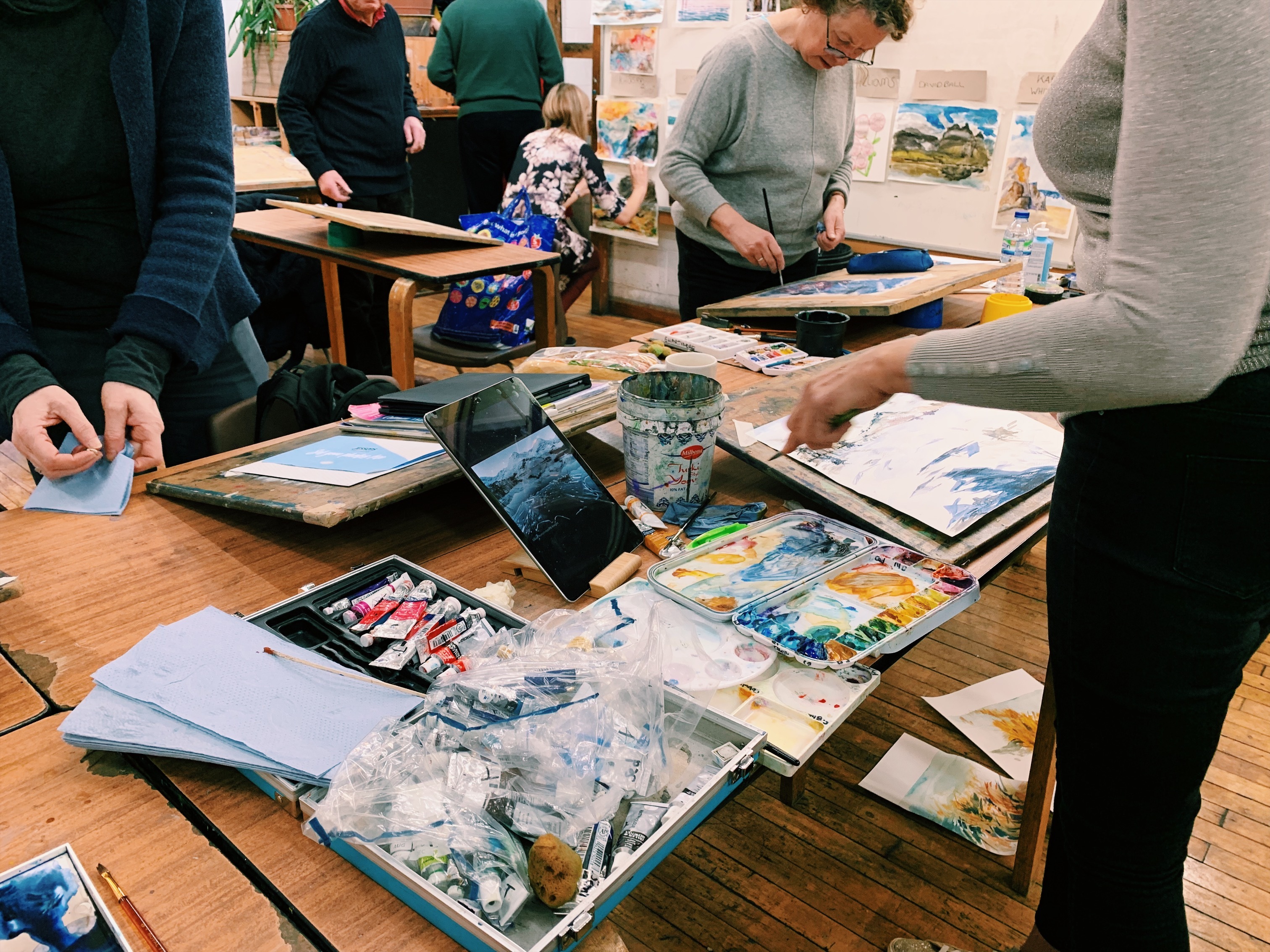 Students painting