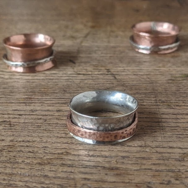 Square Silver Spinning Rings Toby Cotterill